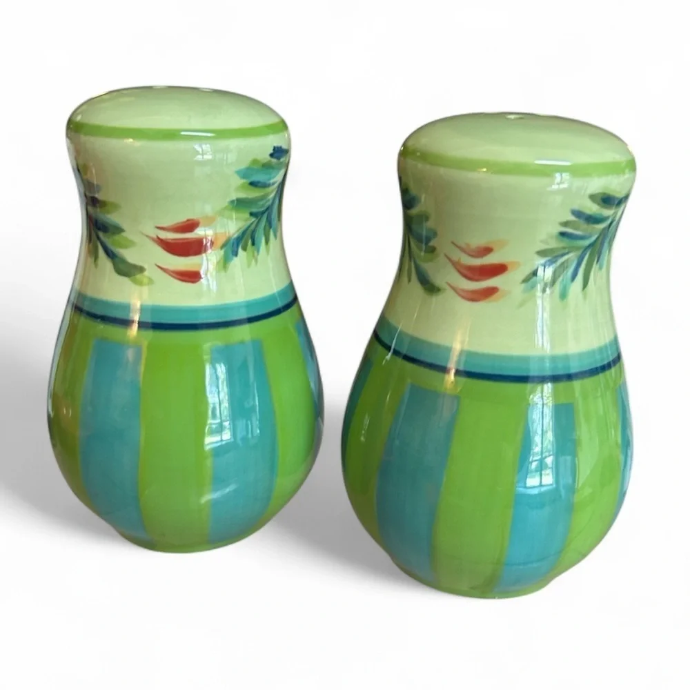 Gail Pittman Provence salt Pepper shakers Southern Living At Home ceramic NEW